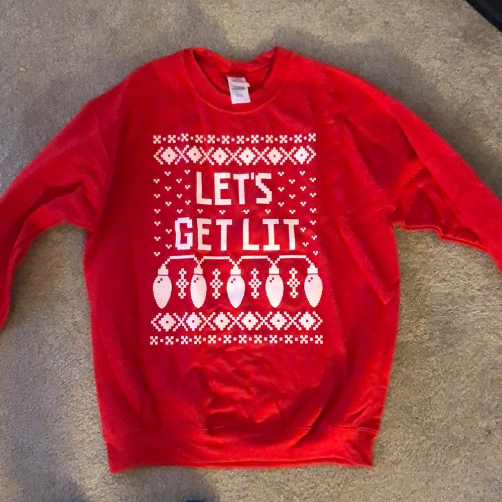 Let’s Get Lit holiday sweater, never worn